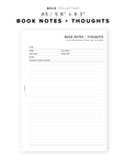 PR195 - Book Notes + Thoughts - Printable Insert