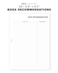 PR200 - Book Recommendations - Printable Insert