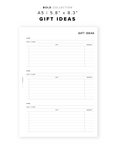 PR211 - Gift Ideas - Printable Insert