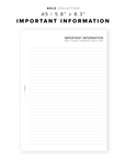PR210 - Important Information - Printable Insert