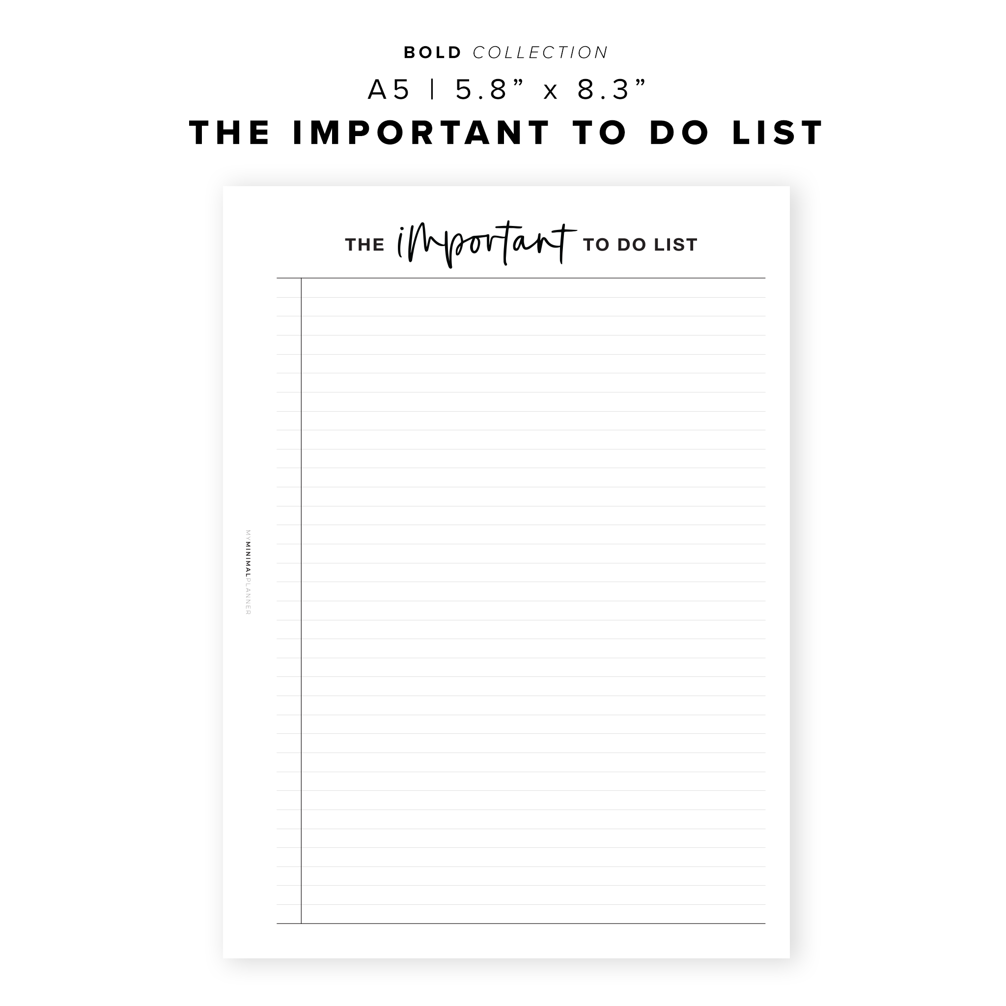 Checklist Sheet A6 Printable Planner Inserts to Do List 