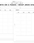 PR106 - Month on 2 Pages / MO2P - Printable Insert