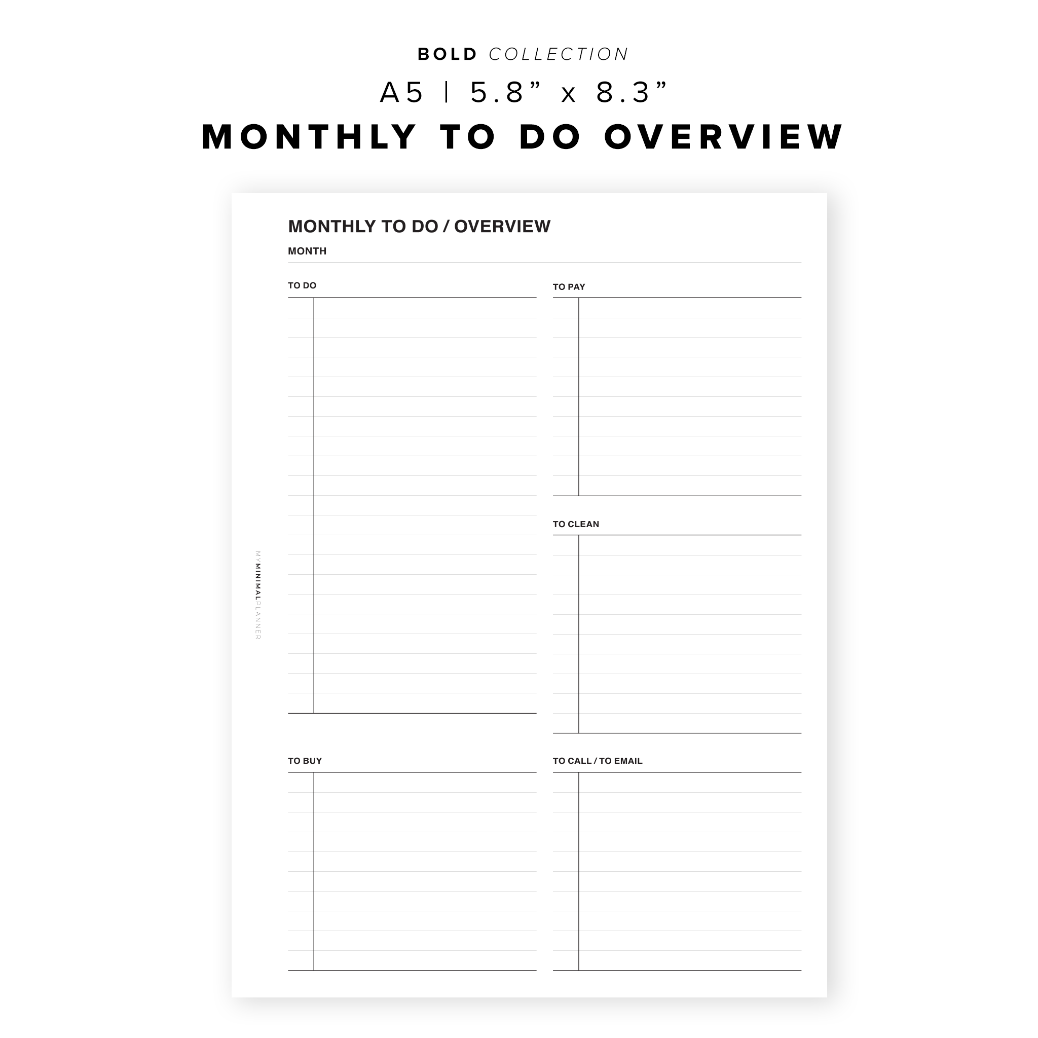 Monthly Budge Planner Printable Insert (A5) – Free Download | One Page  Layout