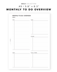 PR90 - Monthly To Do Overview - Printable Insert