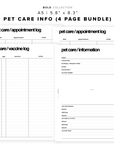 PR178 - Pet Care Information - Printable Insert