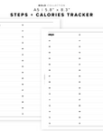 PR142 - Steps + Calories Tracker - Printable Insert