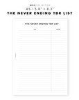 PR192 - The Never Ending TBR List - Printable Insert