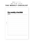 PR177 - The Weekly Checklist - Printable Insert