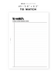 PR138 - To Watch - Printable Insert