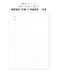 PR206 - Week on 1 Page / WO1P V3 - Printable Insert