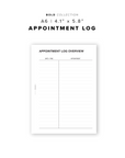PR100 - Appointment Log - Printable Insert