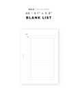 PR202 - Blank List - Printable Insert