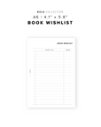 PR201 - Book Wishlist - Printable Insert