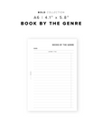 PR208 - Books by the Genre - Printable Insert