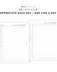 PR28 - Appreciate Each Day / One Line A Day - Printable Insert