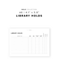 PR204 - Library Holds - Printable Insert