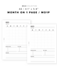 PR91 - Month on 1 Page / MO1P - Printable Insert