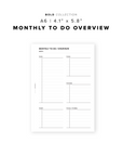PR90 - Monthly To Do Overview - Printable Insert
