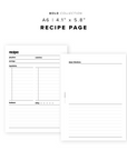 PR147 - Recipe Page - Printable Insert