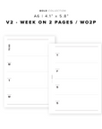 PR96 - V2 Week on 2 Pages / WO2P - Printable Insert