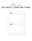 PR143 - V6: 2 Days on 1 Page / 2DO1P - Printable Insert