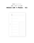 PR206 - Week on 1 Page / WO1P V3 - Printable Insert