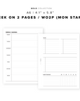 PR92 - Week on 2 Pages / WO2P - Printable Insert