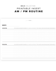 PR93 - AM/PM Routine Tracker - Printable Insert