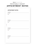 PR98 - Appointment Notes - Printable Insert