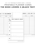 PPC11 - The Book Lovers 3 - Printable Planner Cards
