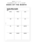 PR162 - Book of the Month - Printable Insert