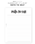 PR160 - Note to Self - Printable Insert