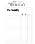 PR161 - The Book Log - Printable Insert