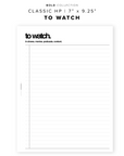 PR138 - To Watch - Printable Insert