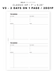 PR95 - V3: 2 Days on 1 Page / 2DO1P - Printable Insert