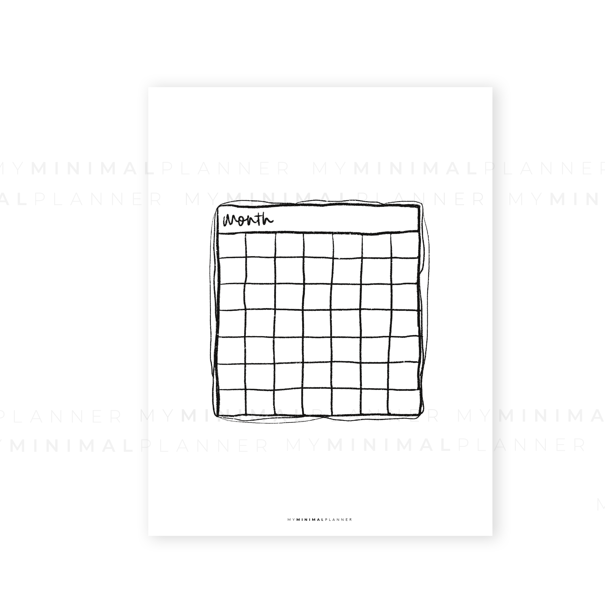 PRD143 Calendar Doodle Printable Dashboard My Minimal Planner