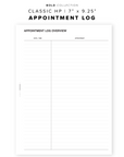 PR100 - Appointment Log - Printable Insert
