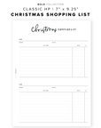 PR81 - Christmas Shopping List - Printable Insert