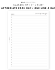 PR28 - Appreciate Each Day / One Line A Day - Printable Insert
