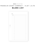 PR202 - Blank List - Printable Insert