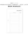 PR201 - Book Wishlist - Printable Insert