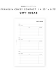 PR211 - Gift Ideas - Printable Insert