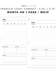 PR91 - Month on 1 Page / MO1P - Printable Insert