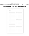 PR90 - Monthly To Do Overview - Printable Insert
