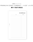 PR188 - My Ratings - Printable Insert