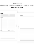 PR147 - Recipe Page - Printable Insert