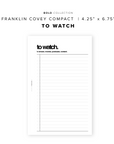 PR138 - To Watch - Printable Insert