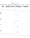 PR96 - V2 Week on 2 Pages / WO2P - Printable Insert