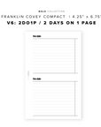 PR143 - V6: 2 Days on 1 Page / 2DO1P - Printable Insert