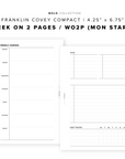 PR92 - Week on 2 Pages / WO2P - Printable Insert